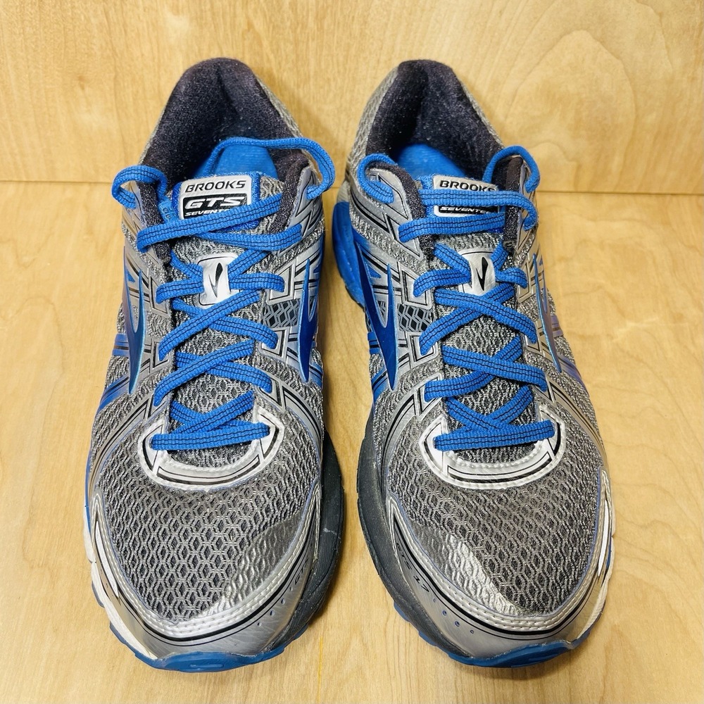 Brooks GTS 17 Cushion Running Shoes Sneakers Blue & Silver Gray Men's Size 8